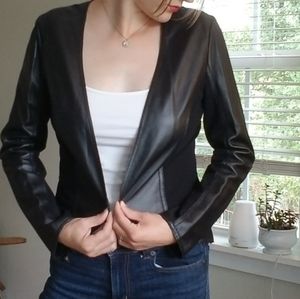 Lafayette 148 New York Leather Blazer Sz 6
